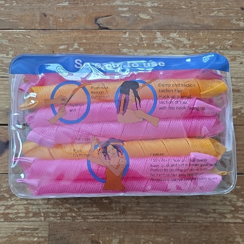 Easy-to-Use Pink and Orange Hair Curlers